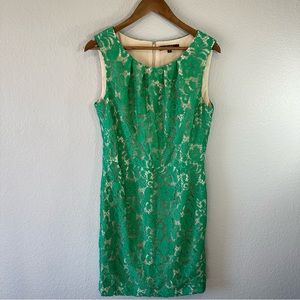 Alex Marie | Green Sleeveless Lace Dress w/ Tan Lining size 16